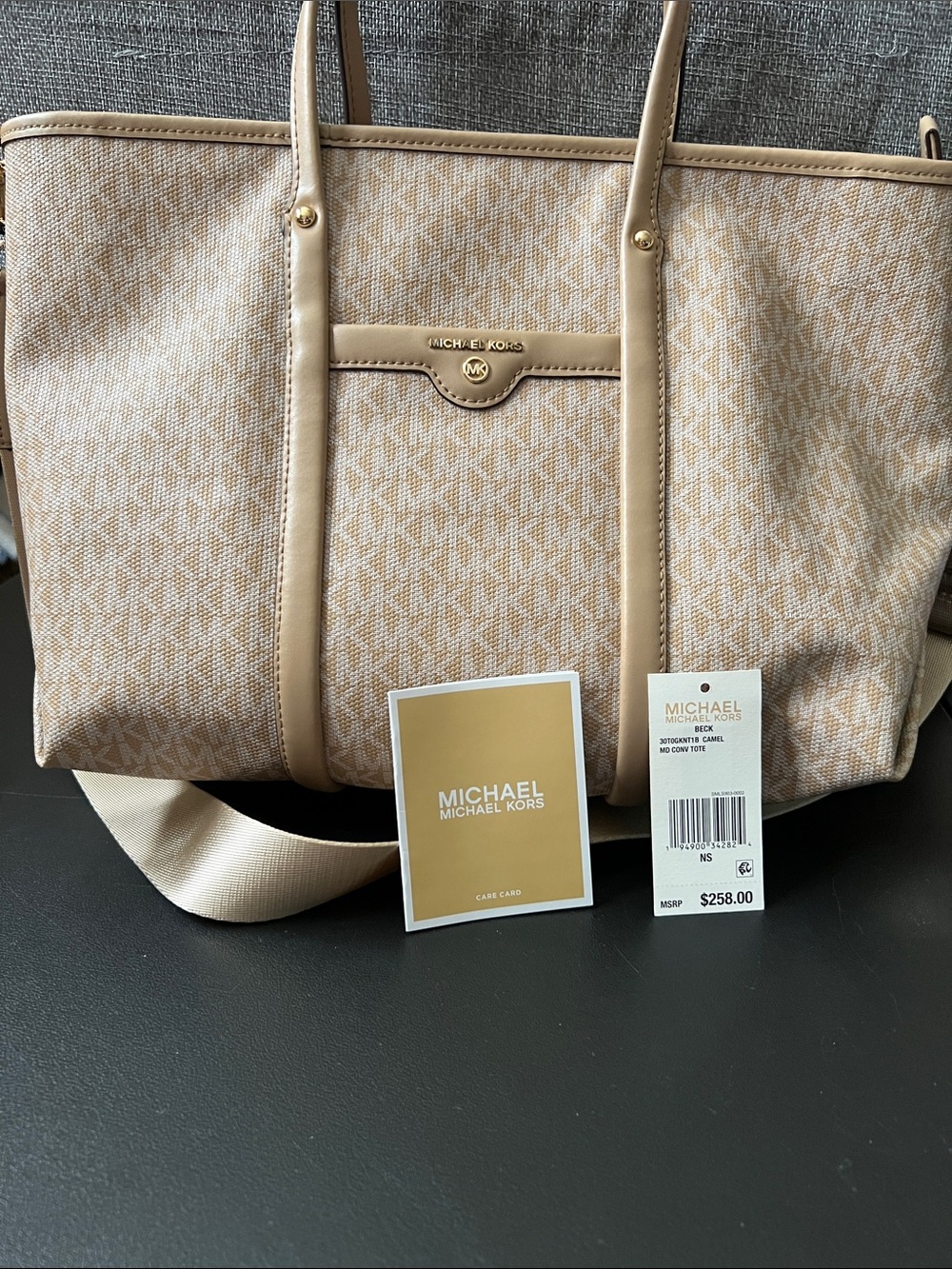 Michael Kors Beck Camel Convertible Tote